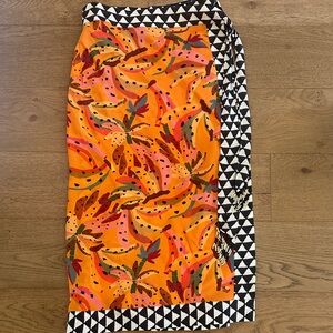FARM Rio Vibrant Orange Midi Skirt